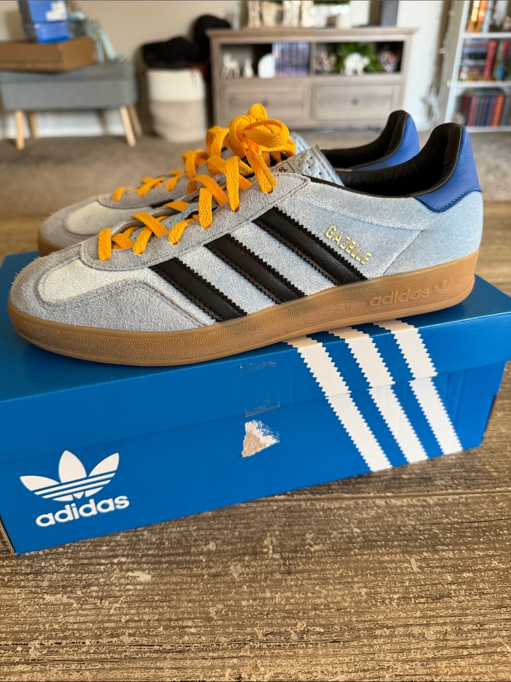 Adidas x Size? Velour Blue gazelle sneakers